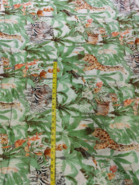 Premium Tropical Safari & Jungle Print Pure Cotton Fabric