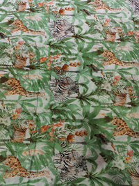 Premium Tropical Safari & Jungle Print Pure Cotton Fabric