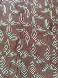 Earthy Taupe Brown Minimalist Fern Print Rayon Viscose Fabric
