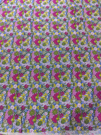 Psychedelic Retro Candy Floral Print Rayon Viscose Fabric