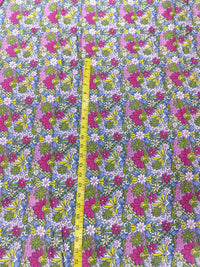 Psychedelic Retro Candy Floral Print Rayon Viscose Fabric
