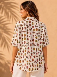 Off-White Entomological Bug Motif Relaxed Short-Sleeve Cotton Shirt