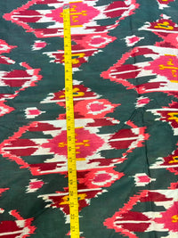 Teal & Magenta Contemporary Ikat Print Pure Cotton Fabric
