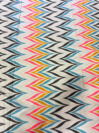 Multicolor Chevron Flame Zig-Zag Printed Pure Cotton Fabric