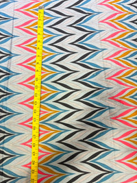 Multicolor Chevron Flame Zig-Zag Printed Pure Cotton Fabric