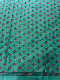 Sea Green Sanganeri Small Booti Print Pure Cotton Fabric