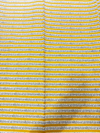 Mustard Yellow & Black Horizontal Leheriya Wave Printed Pure Cotton Fabric