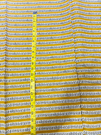 Mustard Yellow & Black Horizontal Leheriya Wave Printed Pure Cotton Fabric