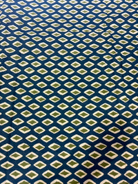 Indigo & Olive Green Diamond Geometric Block Printed Pure Cotton Fabric