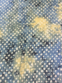 Ocean Blue Batik Bandhani-Inspired Printed Cotton Fabric (44 Inches Width)