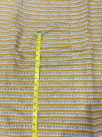 Mustard Yellow & White Chevron Striped Block Printed Cotton Fabric (44 Inches Width)